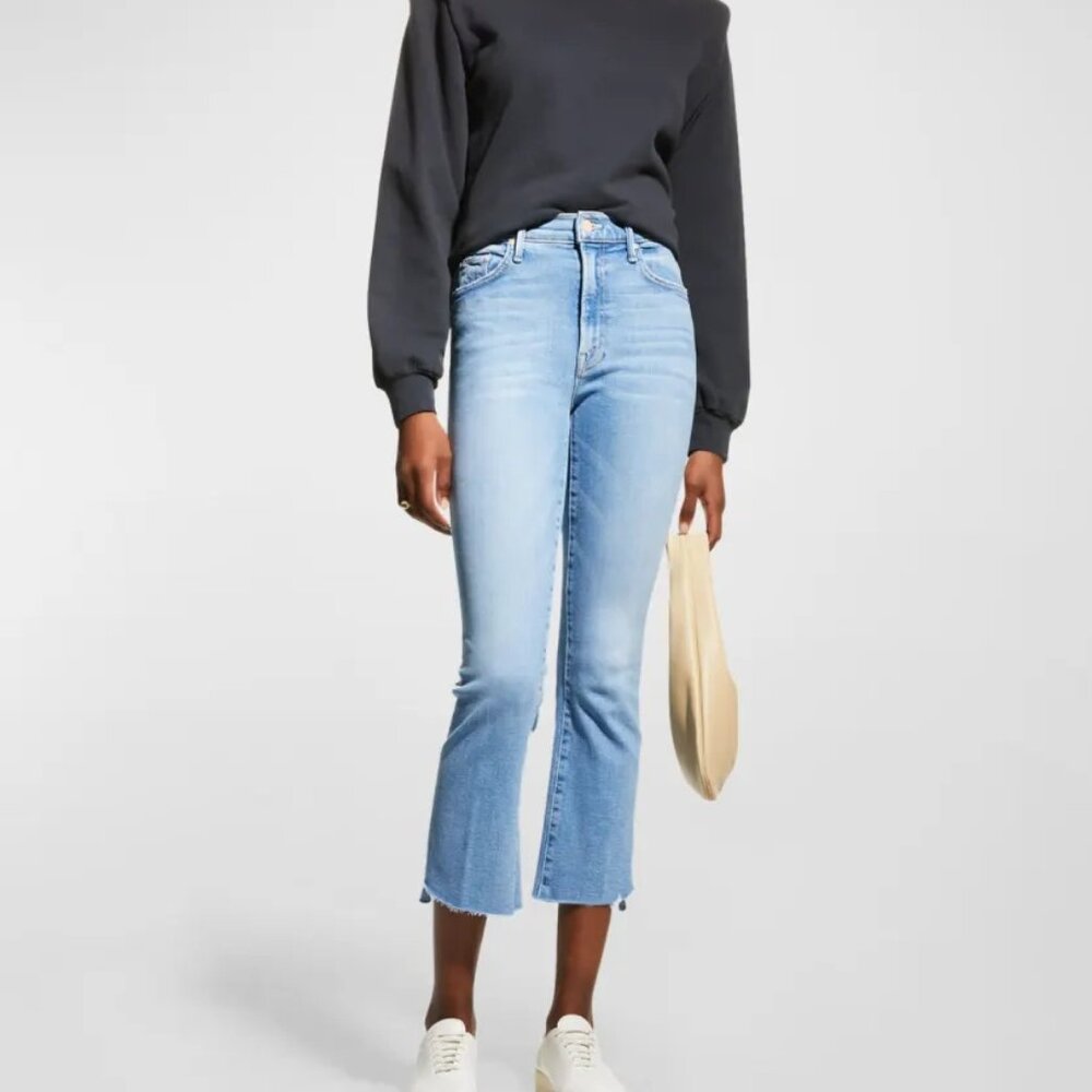 MOTHER The Insider High Rise Crop Step Fray Jeans Limited Edition Sz 25